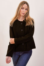 Load image into Gallery viewer, See Saw Boiled Wool Fringe Trim Jacket - Black