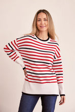 Load image into Gallery viewer, See Saw Merino Wool Stripe Jumper - Navy/Cream/Red