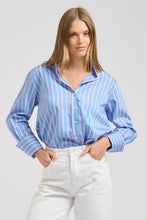 Load image into Gallery viewer, Shirty Elodie Girlfriend Shirt - Blue/Pink Stripe