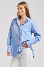 Load image into Gallery viewer, Shirty Elodie Girlfriend Shirt - Blue/Pink Stripe
