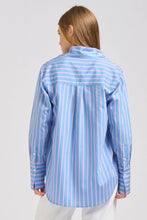Load image into Gallery viewer, Shirty Elodie Girlfriend Shirt - Blue/Pink Stripe