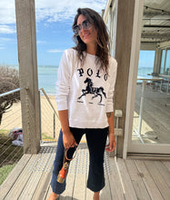 Load image into Gallery viewer, Sophie Moran Polo Sweatshirt - White/Navy