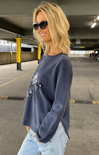 Load image into Gallery viewer, Sophie Moran Zip Star Sweatshirt - Navy/Navy Sequin