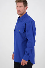 Load image into Gallery viewer, Swanndri Mens Bendigo Cotton Shirt - Electric Blue