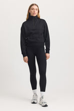 Load image into Gallery viewer, Toorallie Lounge Cropped 1/2 Zip Jumper - Black