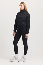 Load image into Gallery viewer, Toorallie Lounge Cropped 1/2 Zip Jumper - Black