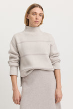 Load image into Gallery viewer, Toorallie Pin Stripe Funnel Neck Jumper - Oat