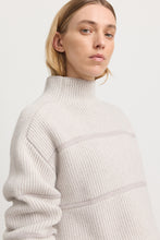 Load image into Gallery viewer, Toorallie Pin Stripe Funnel Neck Jumper - Oat