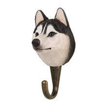Load image into Gallery viewer, Hand Carved Wall Hook - Siberian Husky