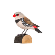 Load image into Gallery viewer, Hand Carved Deco Bird - Diamond Firetail