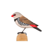 Load image into Gallery viewer, Hand Carved Deco Bird - Diamond Firetail