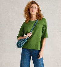 Load image into Gallery viewer, White Stuff Kate Linen Blend Tee - Bright Green