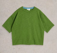 Load image into Gallery viewer, White Stuff Kate Linen Blend Tee - Bright Green