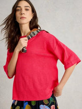 Load image into Gallery viewer, White Stuff Kate Linen Blend Tee - Bright Pink