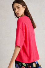 Load image into Gallery viewer, White Stuff Kate Linen Blend Tee - Bright Pink