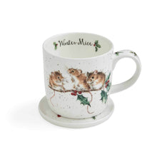 Load image into Gallery viewer, Royal Worcester Wrendale Mug & Coaster Set - Winter Mice