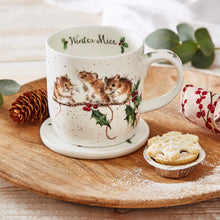 Load image into Gallery viewer, Royal Worcester Wrendale Mug & Coaster Set - Winter Mice