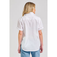 Load image into Gallery viewer, Shirty Annie Relaxed Short Sleeve Cotton Shirt - White