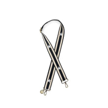 Load image into Gallery viewer, Adjustable Cotton Bag Strap - Black & Beige with Silver Stars