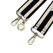 Load image into Gallery viewer, Adjustable Cotton Bag Strap - Black & Beige with Silver Stars