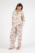 Load image into Gallery viewer, Cotton Pyjamas - Long Set - Pink Roses on Cream
