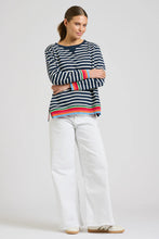 Load image into Gallery viewer, Est1971 Cotton Zipside Sweat - Navy Stripe/Rainbow