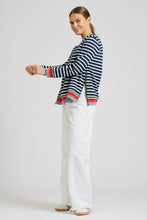 Load image into Gallery viewer, Est1971 Cotton Zipside Sweat - Navy Stripe/Rainbow
