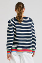 Load image into Gallery viewer, Est1971 Cotton Zipside Sweat - Navy Stripe/Rainbow