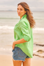 Load image into Gallery viewer, Shirty Girlfriend Linen Shirt - Apple Green