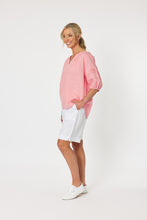 Load image into Gallery viewer, Gordon Smith Diana Detail Linen Top - Coral