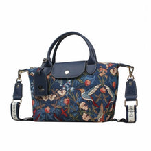Load image into Gallery viewer, Henney Bear Shoulder Bag - Blue Hummingbirds