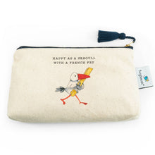 Load image into Gallery viewer, Twigseeds Accessory Pouch - Happy As a Seagull with a French Fry