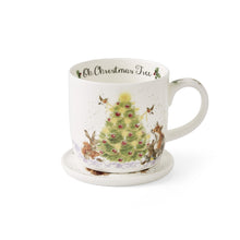 Load image into Gallery viewer, Royal Worcester Wrendale Mug & Coaster Set - Oh Christmas Tree