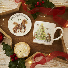 Load image into Gallery viewer, Royal Worcester Wrendale Mug & Coaster Set - Oh Christmas Tree