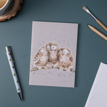 Load image into Gallery viewer, Wrendale  A6 Lined Notebook - Owlets