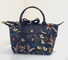 Load and play video in Gallery viewer, Henney Bear Shoulder Bag - Blue Hummingbirds