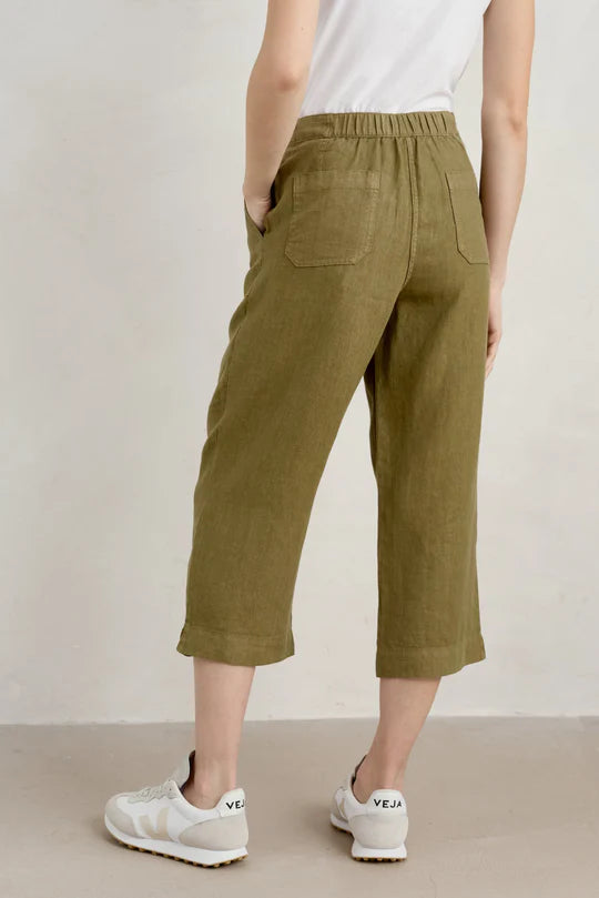 Mary Square Cloudsilk Crop Pants- Sand