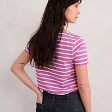 Load image into Gallery viewer, Seasalt of Cornwall Sailor T-Shirt - Breton Viola Chalk SS24