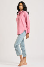 Load image into Gallery viewer, Shirty Chloe Classic Bib Front Shirt - Cherry Stripe