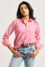 Load image into Gallery viewer, Shirty Chloe Classic Bib Front Shirt - Cherry Stripe