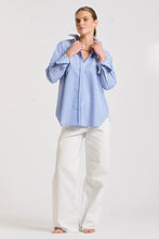 Load image into Gallery viewer, Shirty Elodie Girlfriend Shirt - Mid Blue Stripe