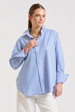Load image into Gallery viewer, Shirty Elodie Girlfriend Shirt - Mid Blue Stripe