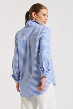 Load image into Gallery viewer, Shirty Elodie Girlfriend Shirt - Mid Blue Stripe