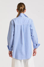 Load image into Gallery viewer, Shirty Elodie Girlfriend Shirt - Mid Blue Stripe