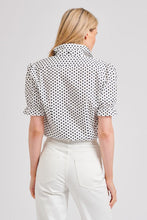 Load image into Gallery viewer, Shirty Serena Short Sleeve Shirt - White/Navy Spot