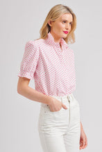 Load image into Gallery viewer, Shirty Serena Short Sleeve Shirt - White/Pink Spot