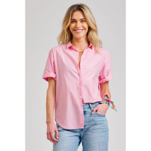 Load image into Gallery viewer, Shirty Annie Relaxed Short Sleeve Cotton Shirt - Soft Pink