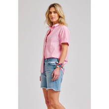 Load image into Gallery viewer, Shirty Annie Relaxed Short Sleeve Cotton Shirt - Soft Pink