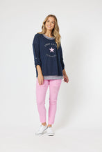 Load image into Gallery viewer, Threadz C'est La Vie 2 in 1 Top - Navy