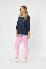 Load image into Gallery viewer, Threadz C'est La Vie 2 in 1 Top - Navy